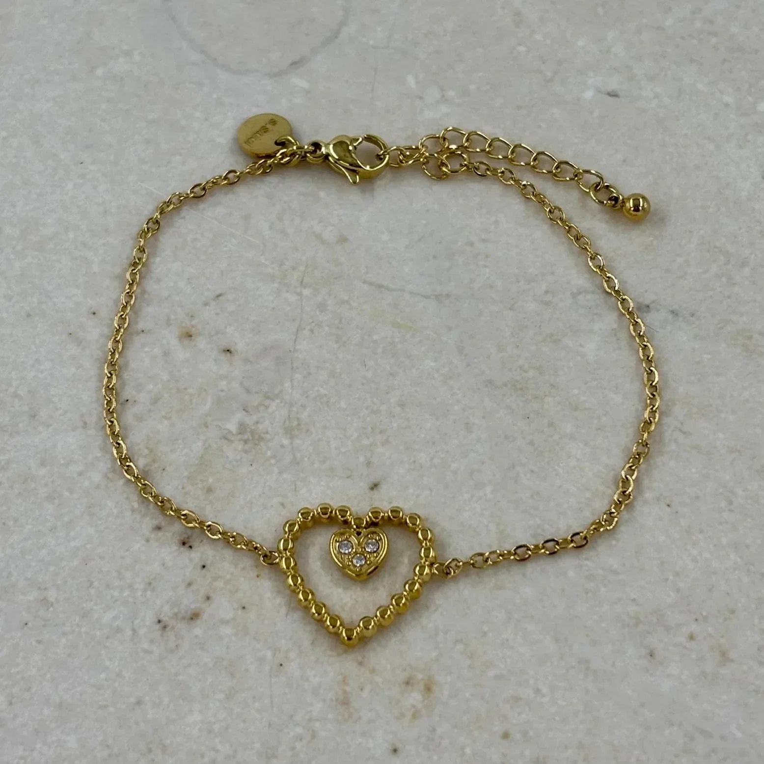 Gouden hart armband