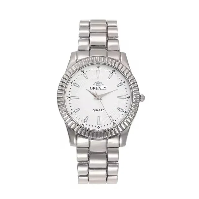 Horloge GREALY witte plaat