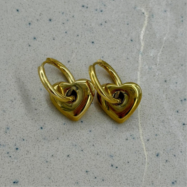 Dangle hart oorbellen