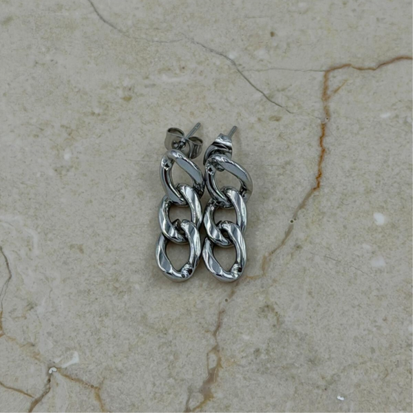 Zilver ketting oorbellen
