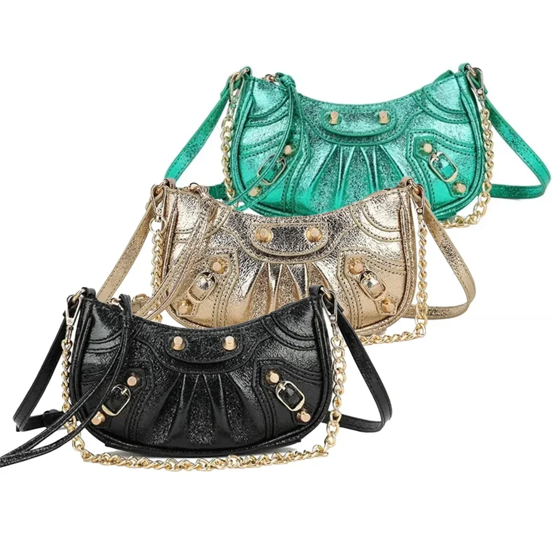 Kunstlederen tas metallic