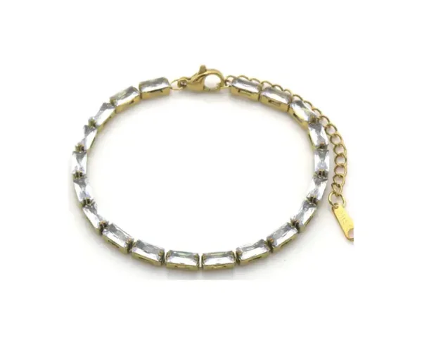 Langwerpige diamant armband