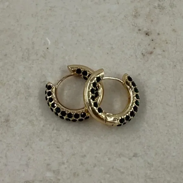 Oorbellen diamantjes groen