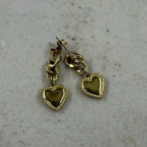Oorbellen groffe ketting met hartje