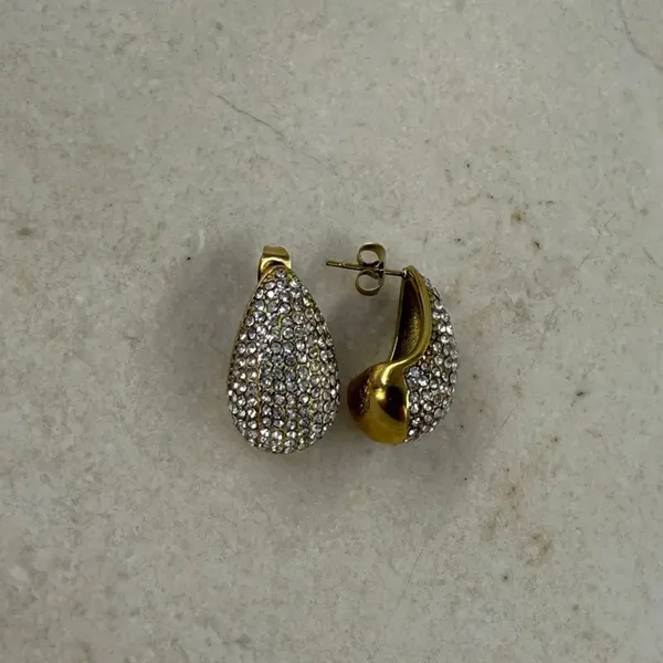 Oorbellen loops met diamantjes