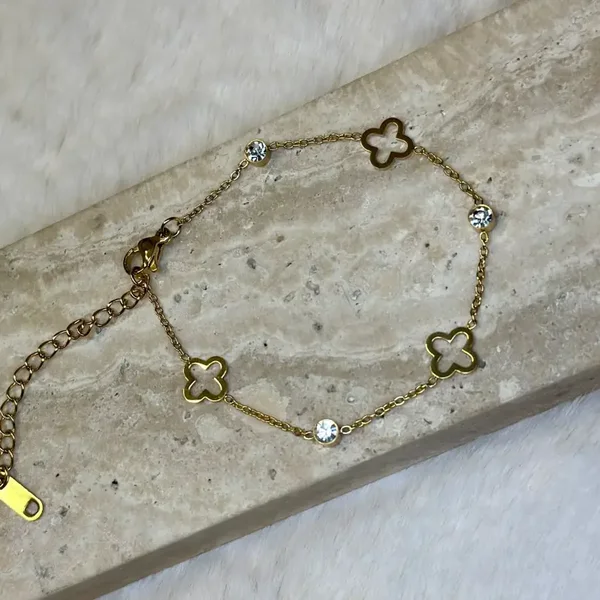 Open klaver diamant armband