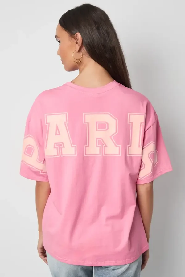 Paris roze t-shirt