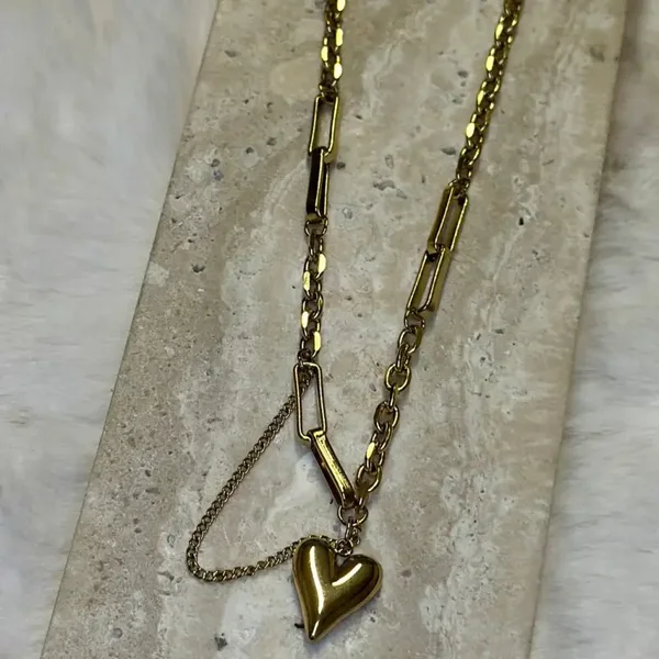 Schakelketting hartjesbedel