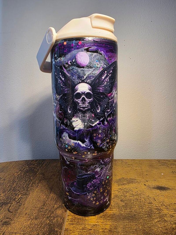 Purple skull ink drop