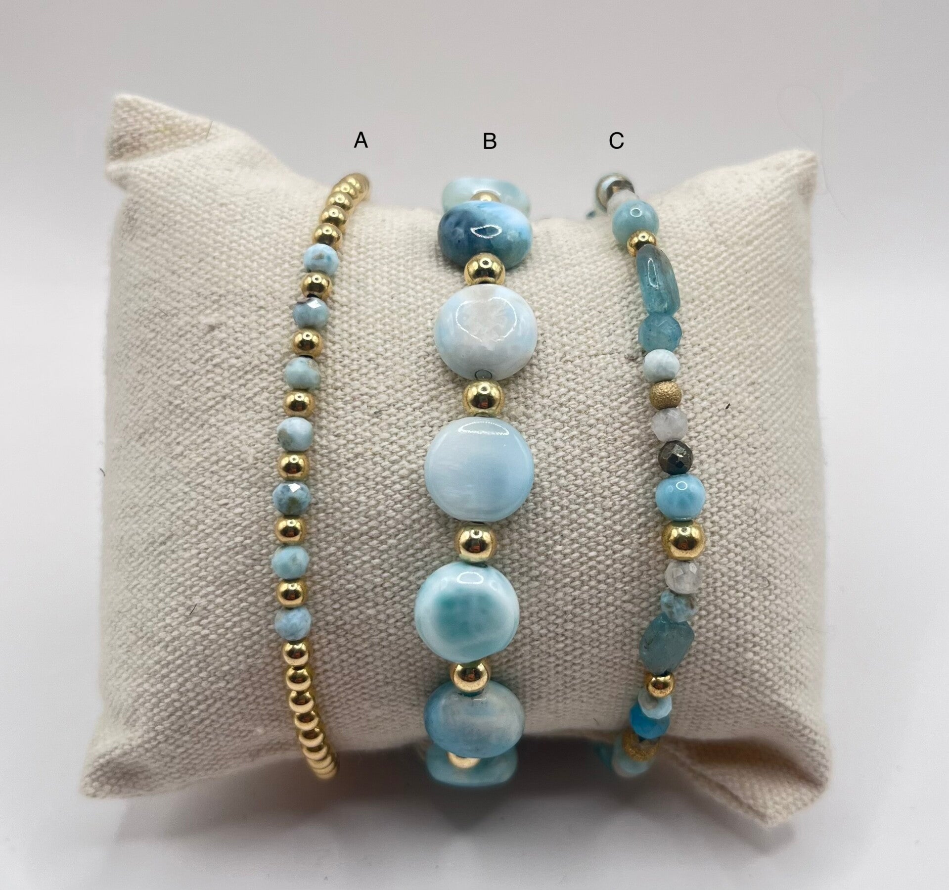 Larimar coin, mix en topper met larimar.