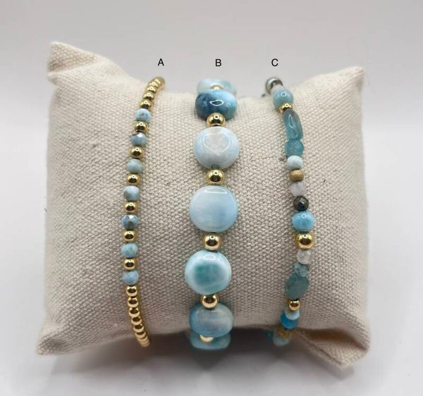 Larimar coin, mix en topper met larimar.