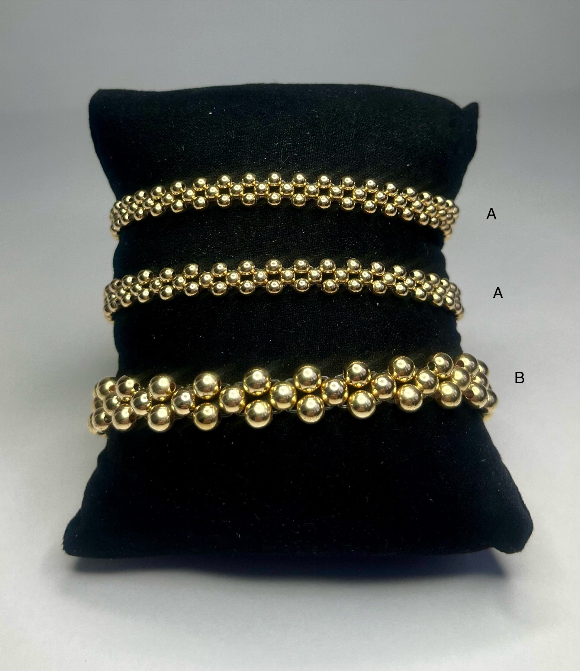 3 rijtjes armband 3mm, 4mm, 5mm vanaf