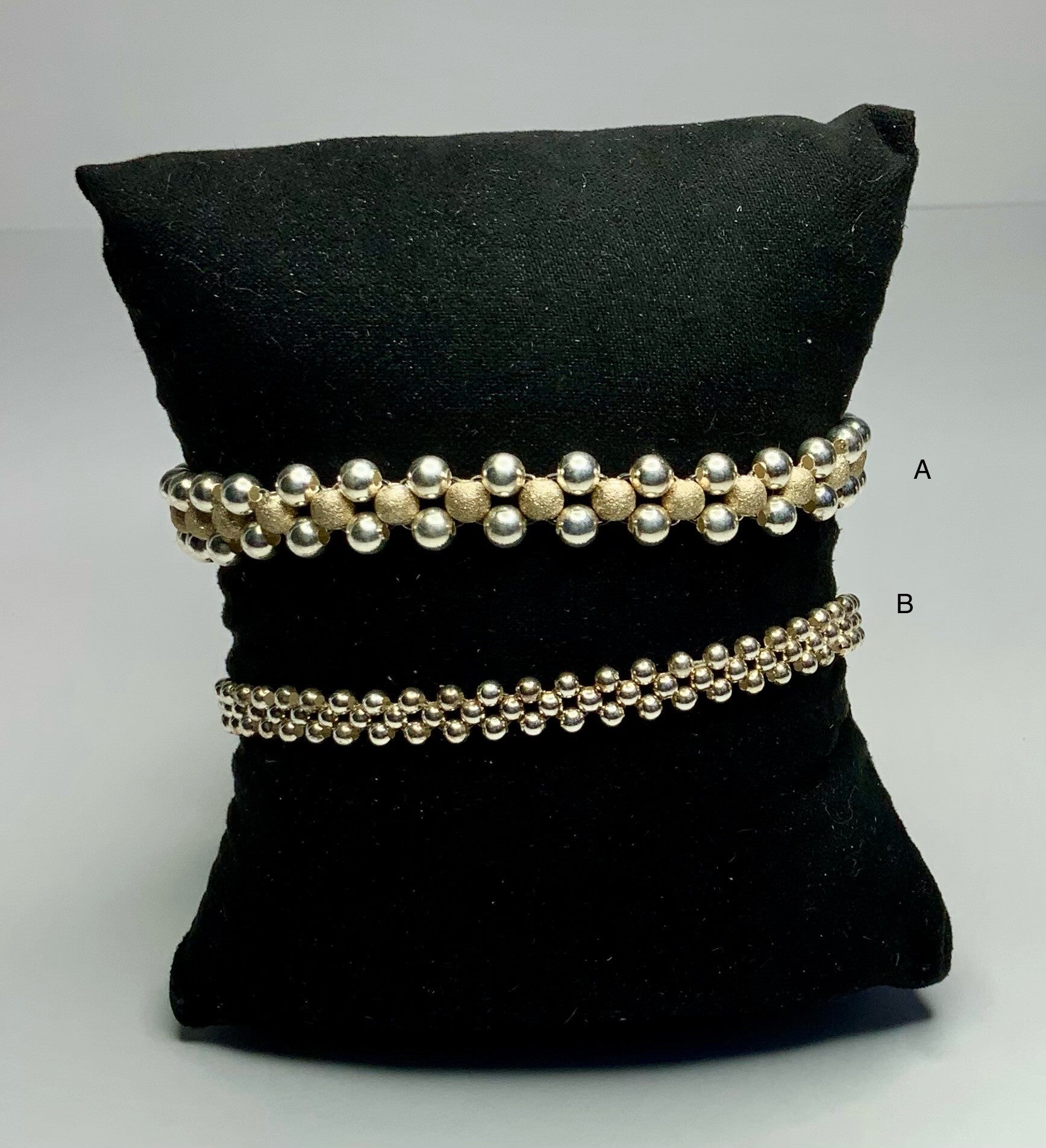 3 rijtjes armband B 2.5mm, 3mm, 4mm en 5mm