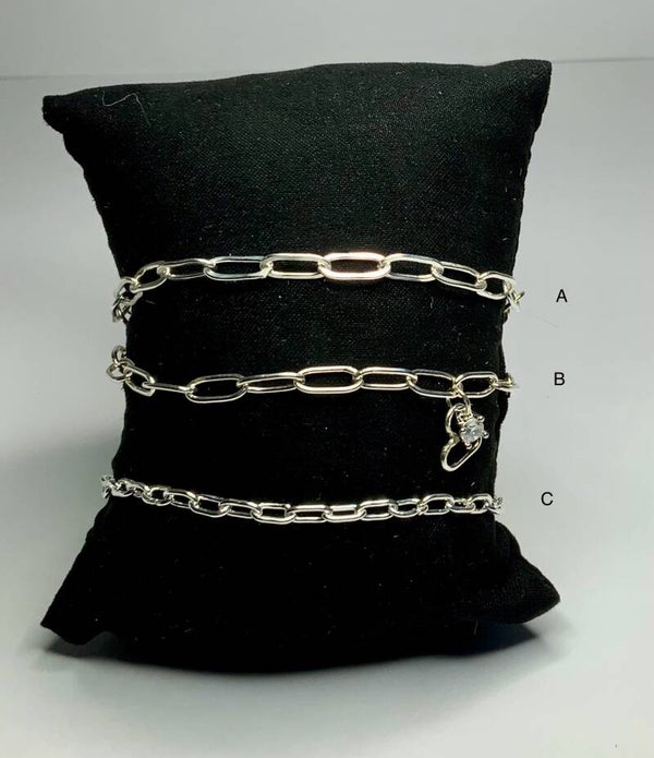 Schakel armband ovaal A, B en C