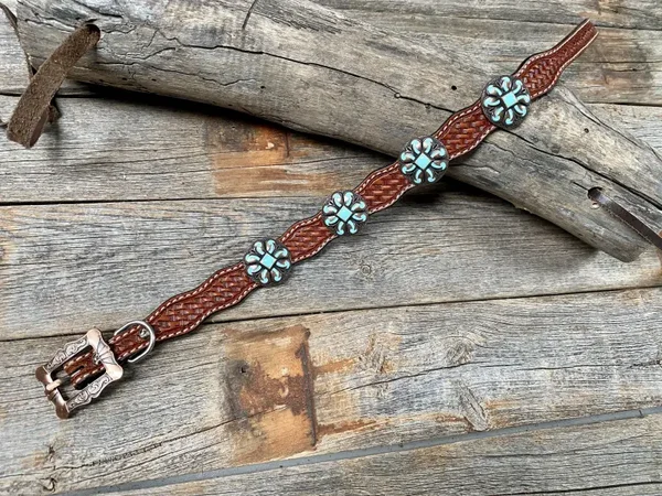 Rodeo Drive - Hondenhalsband - Turquoise cross