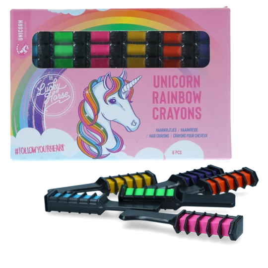 Lucky Horse Unicorn regenboog haarkrijt