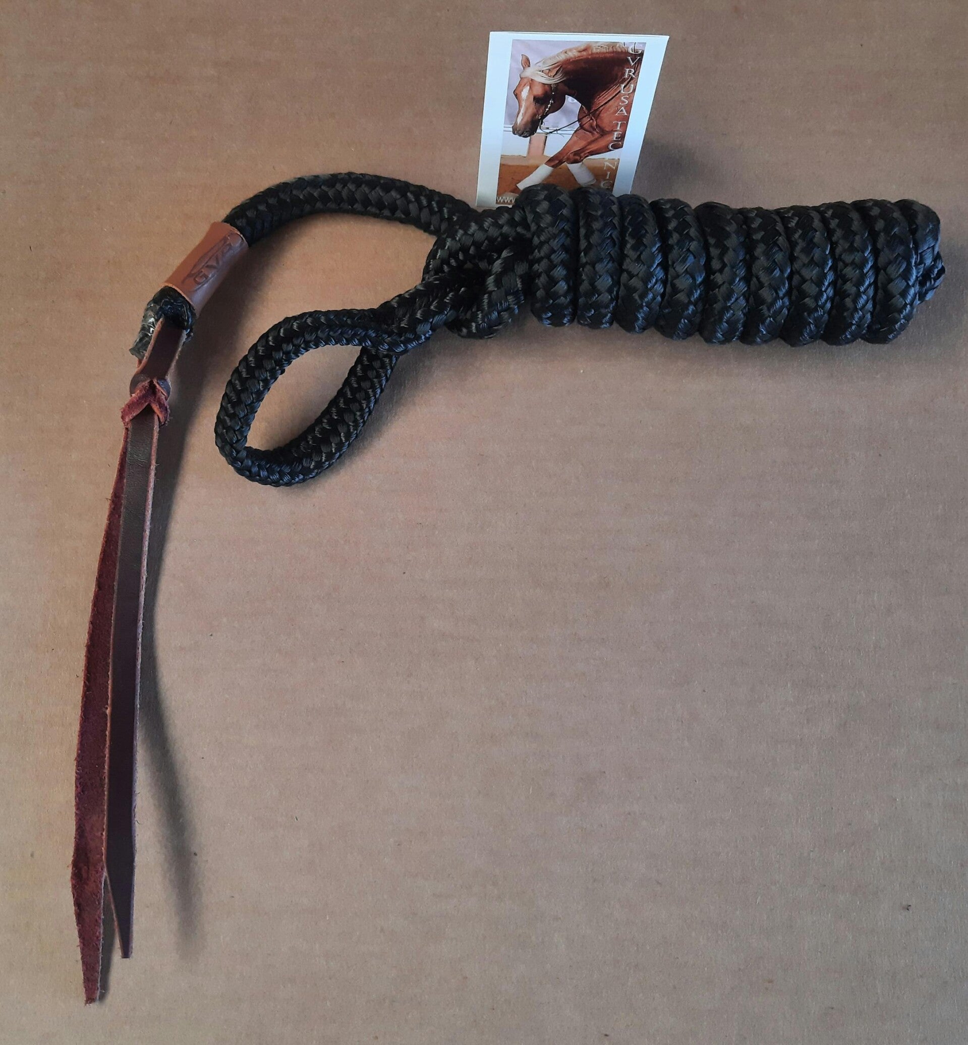 Halstertouw met leer