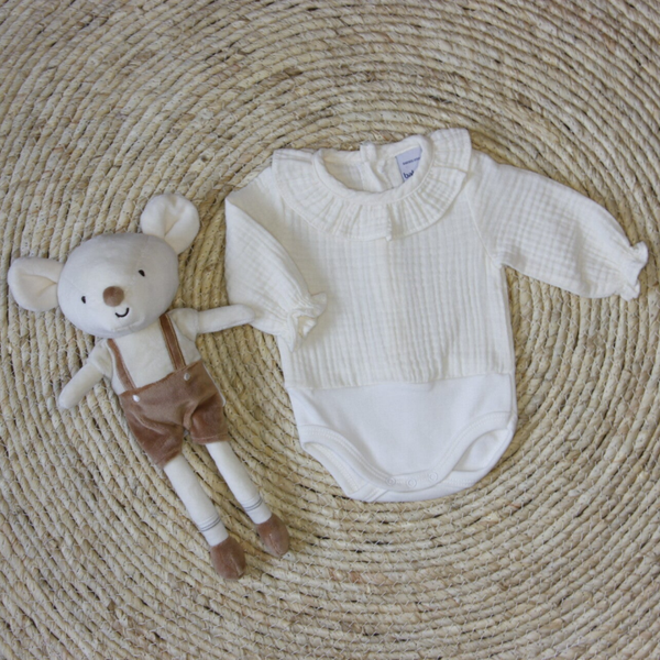 Romper met ruches Beige