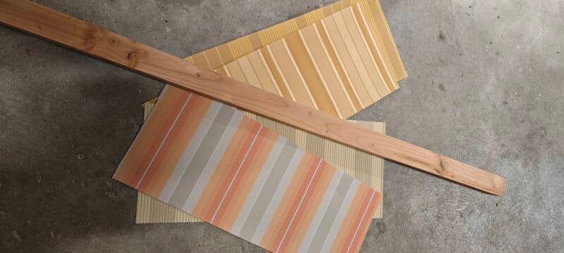 Lame de bois de clôture et échantillons de store banne 