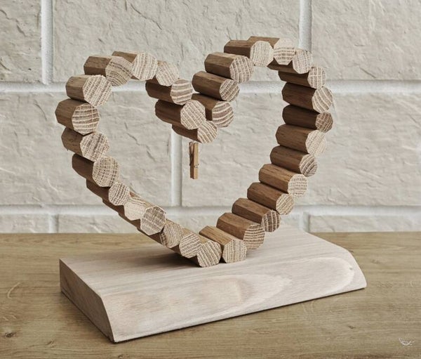 Cœur pour fête des mères ou des pères, décoratif en bois recyclé – Pièce artisanale  C02