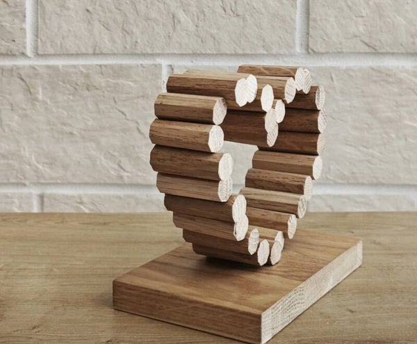 Cœur pour fête des mères ou des pères, décoratif en bois recyclé – Pièce artisanale  C03