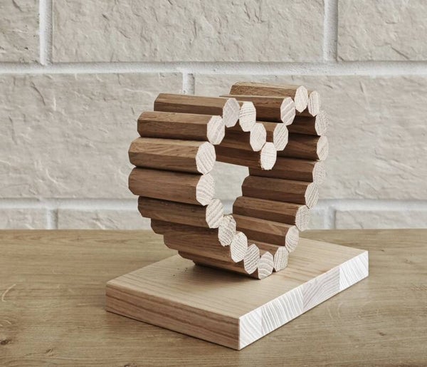 Cœur pour fête des mères ou des pères, décoratif en bois recyclé – Pièce artisanale  C04