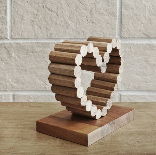 Cœur pour fête des mères ou des pères, décoratif en bois recyclé – Pièce artisanale  C05