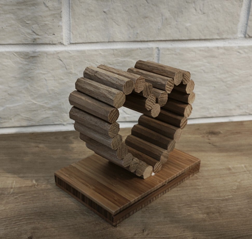 Cœur pour fête des mères ou des pères, décoratif en bois recyclé – Pièce artisanale  C08