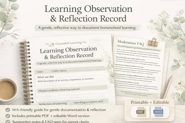 ✅ Plan with Confidence | Learning Observation & Reflection Record (Editable) — A Calm Way to Document Homeschool Learning | WA Friendly