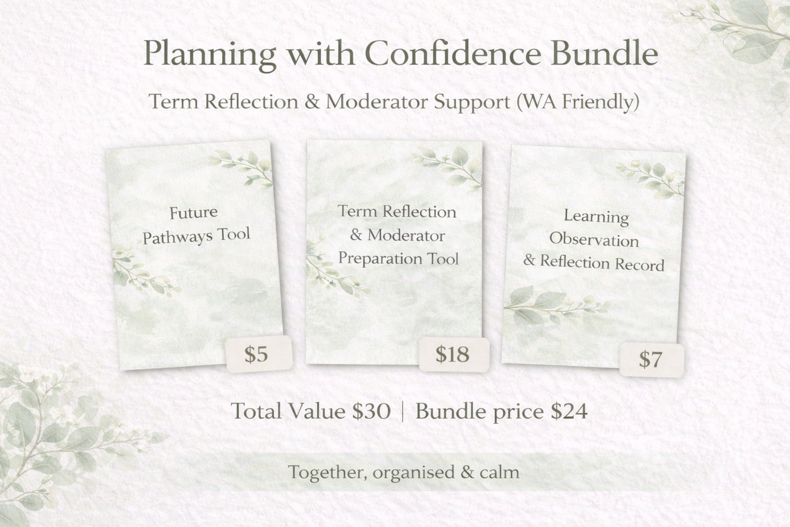 ✅ Plan with Confidence | Planning with Confidence Bundle — Term Reflection & Moderator Support (WA Friendly)