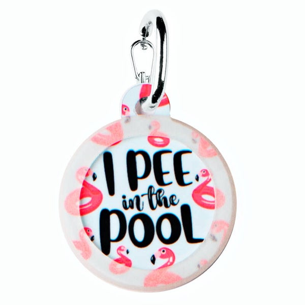I Pee in the Pool Dog Tag Charm