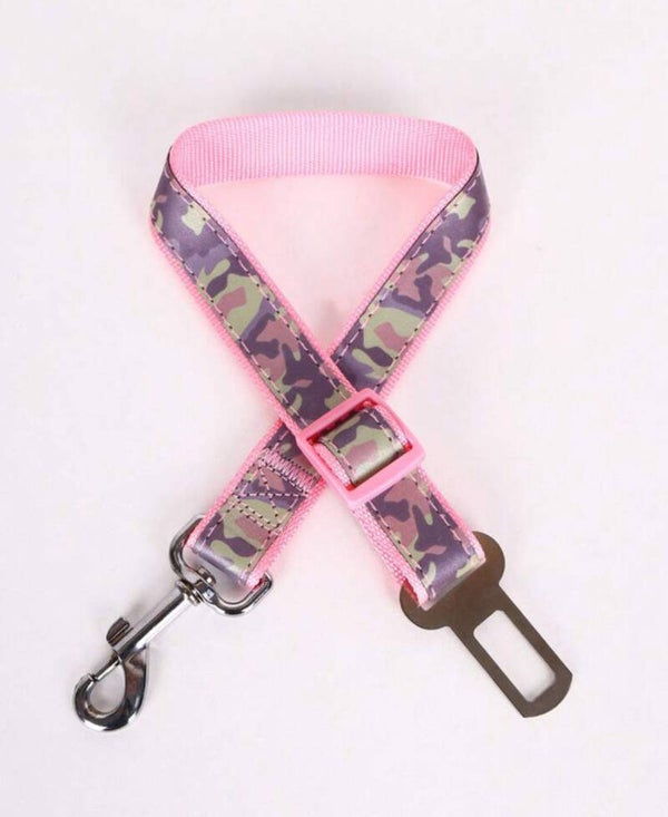 Dog seat belt - Pink camo