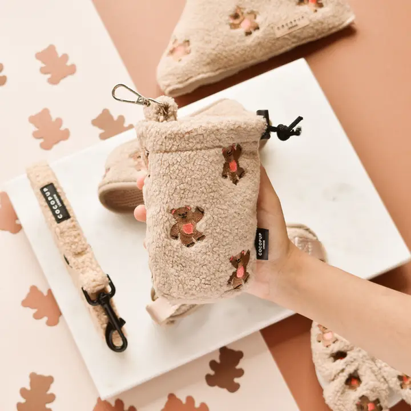 Treat Bag With Drawstring - Theo Embroidered Teddy Bear