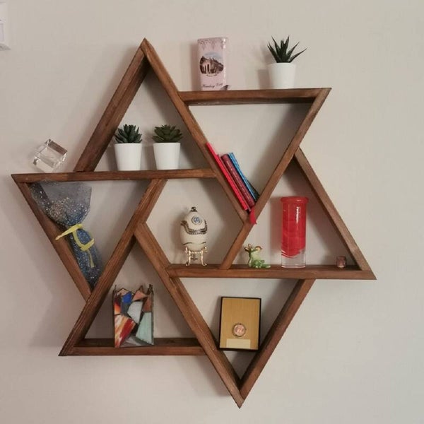 Γεωμετρικό ράφι τοίχου τρίγωνο εξάγωνο