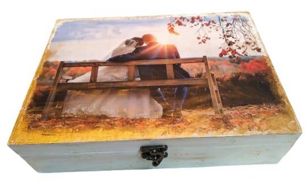 Ξύλινο κουτί αποθήκευσης ΓΑΜΠΡΟΣ-ΝΥΦΗ