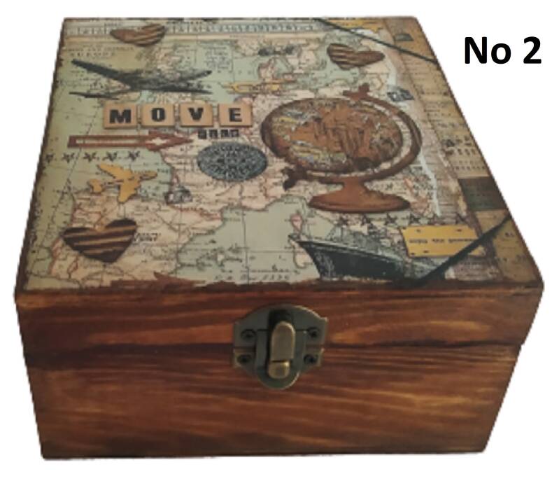 Ξύλινο κουτί αποθήκευσης "Υδρόγειος"