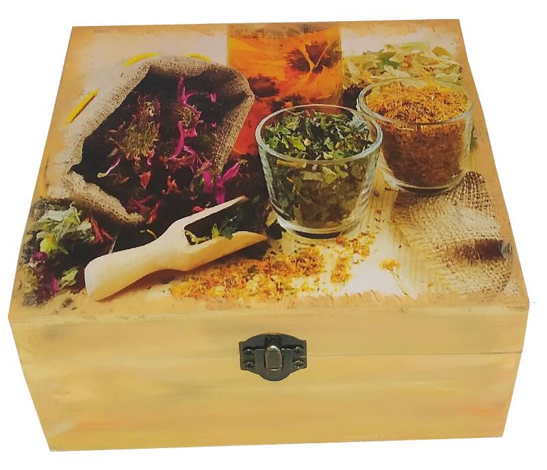  Ξύλινο κουτί αποθήκευσης "Βότανα"