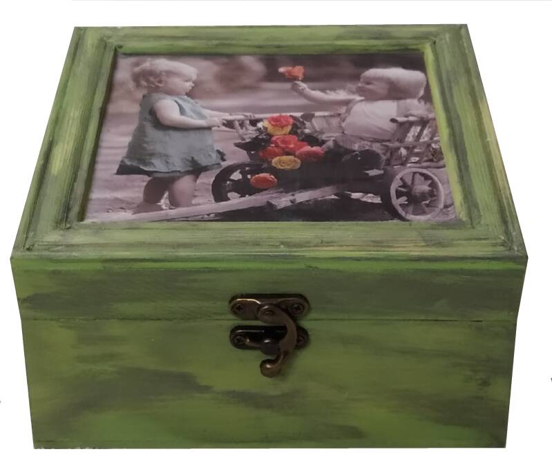  Ξύλινο κουτί αποθήκευσης με χώρισμα