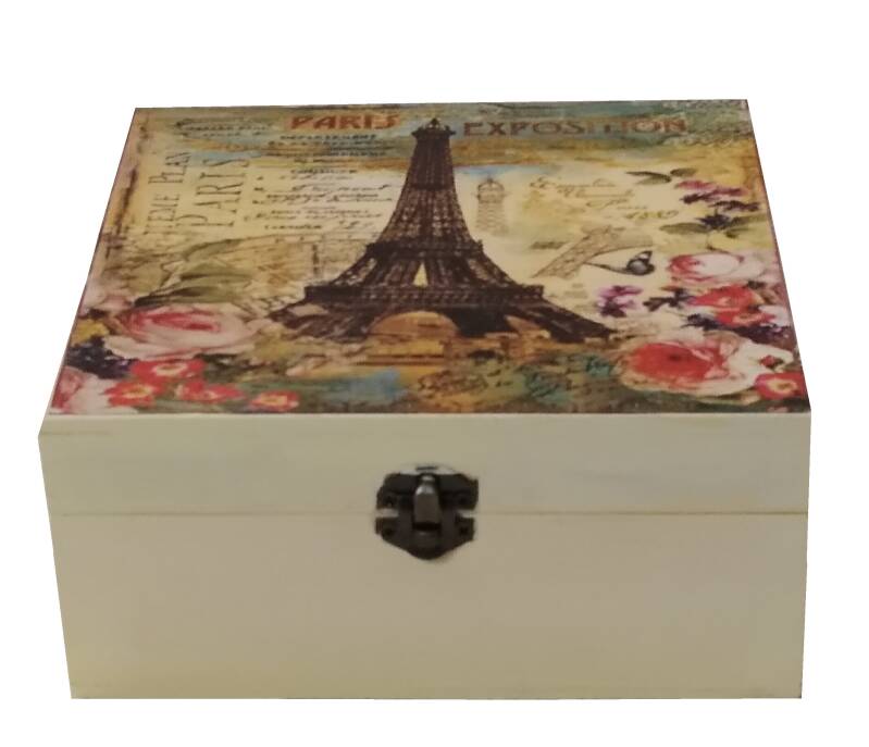 Ξύλινο κουτί αποθήκευσης "Παρίσι"