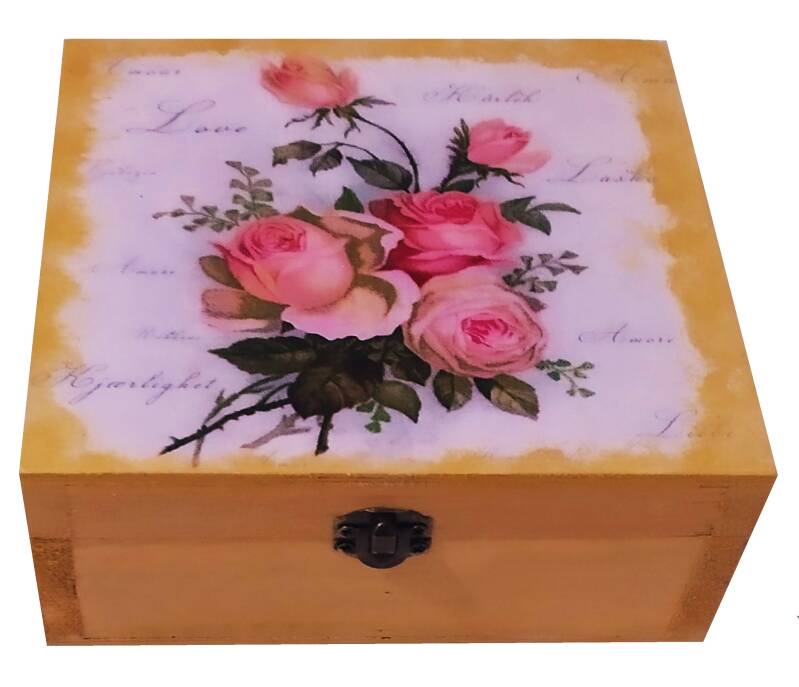 Ξύλινο κουτί με χώρισμα "Λουλούδια"