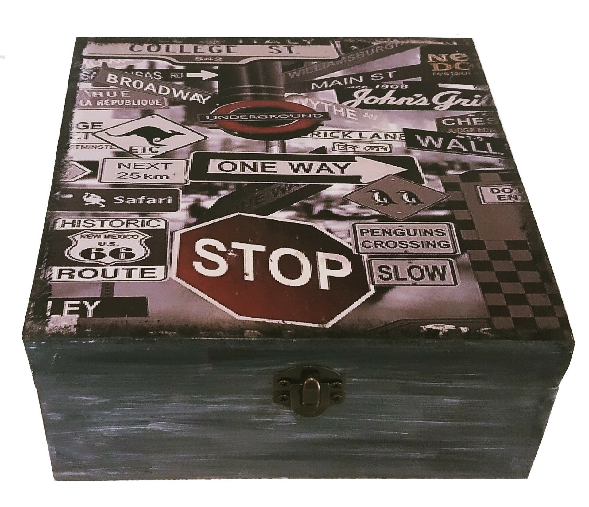 Ξύλινο κουτί αποθήκευσης "Πινακίδες"