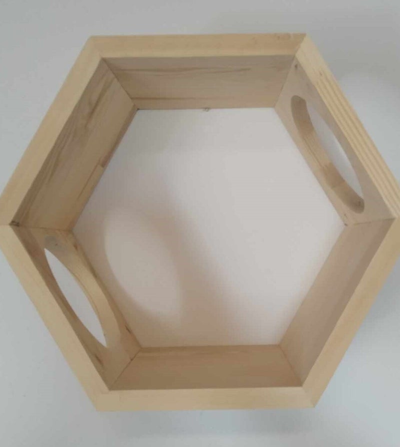 Ξύλινο Επιτοίχιο Εξάγωνο Ράφι Γάτας