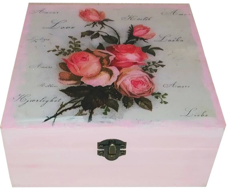 Ξύλινο κουτί αποθήκευσης "Λουλούδια"