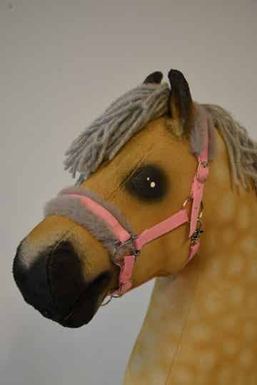 IW fur halter pink- grey