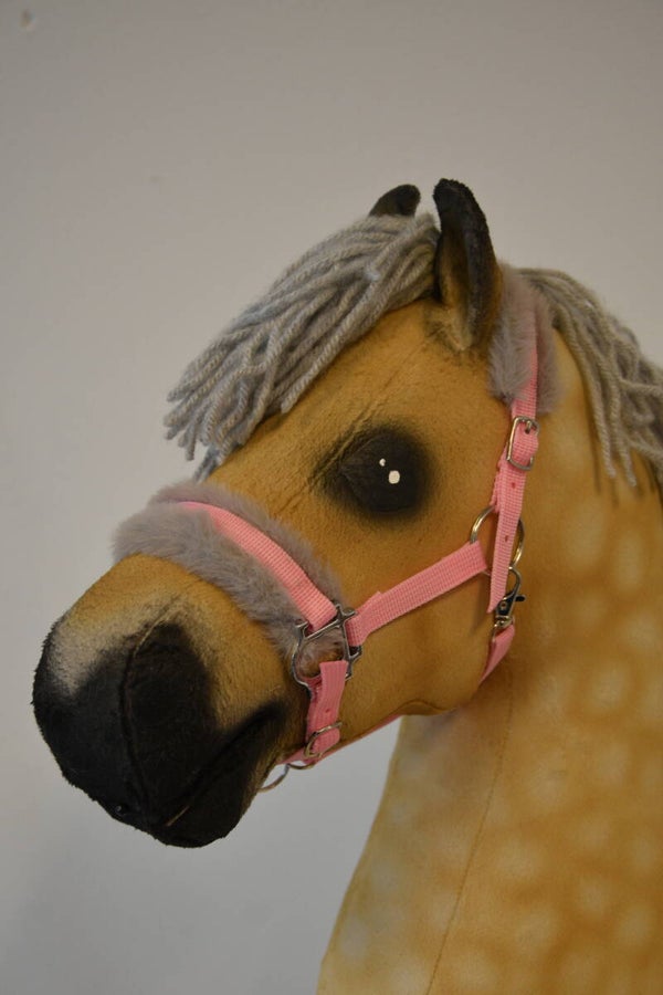 IW fur halter pink- grey