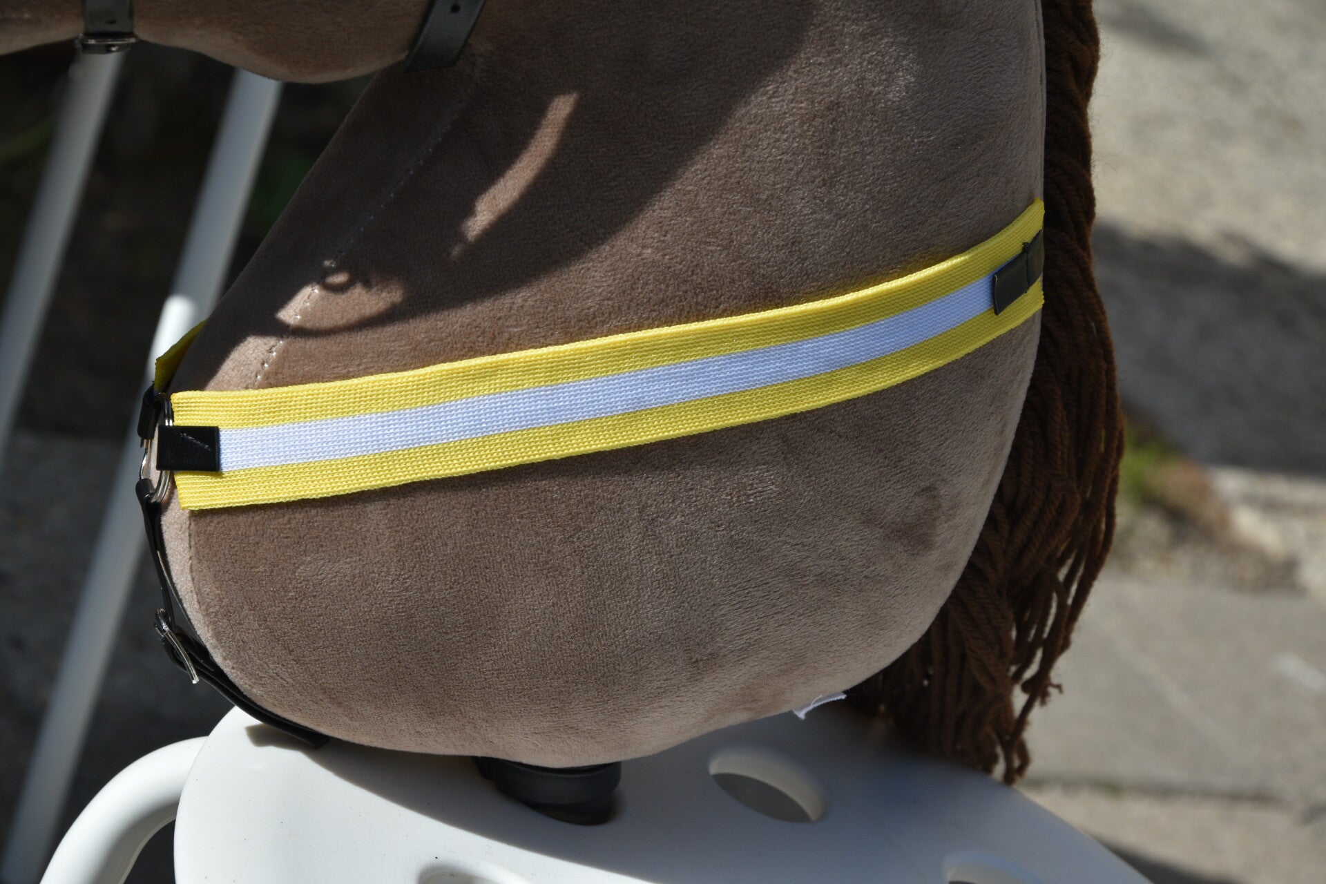 IW elastic breastplate - stretch- yellow&white stripes