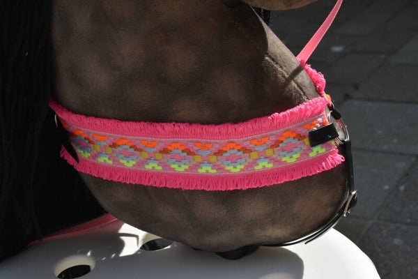IW breastplate -  non stretch- pink cowboy