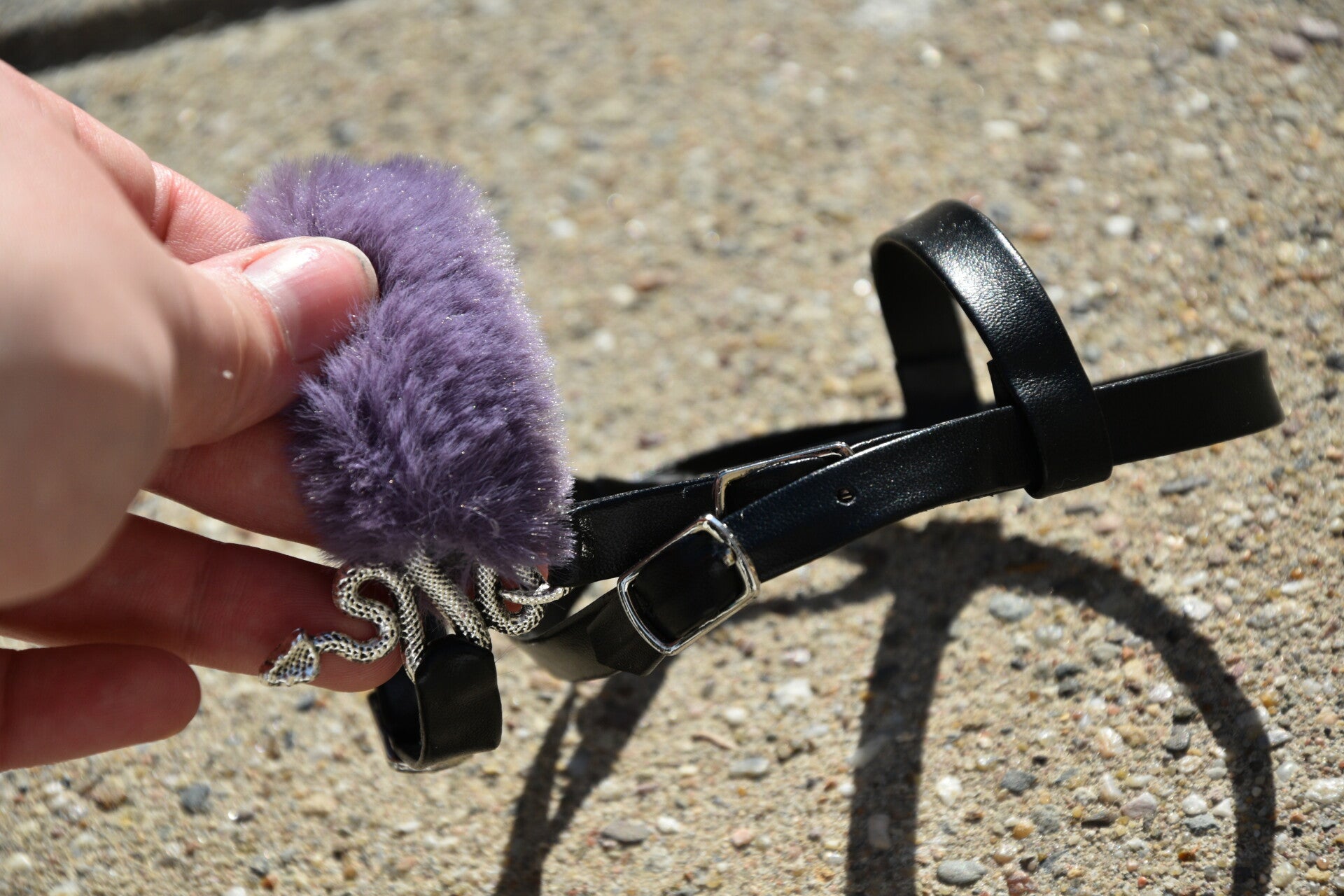 IW foal bridle - purple fur