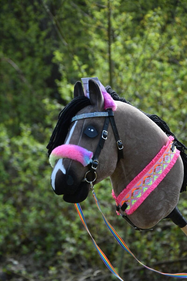 IW fur bridle deal - rainbow