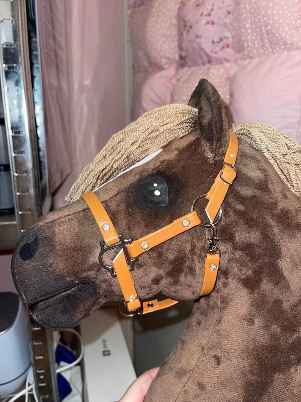 IW cognac white glitter leather halter size M